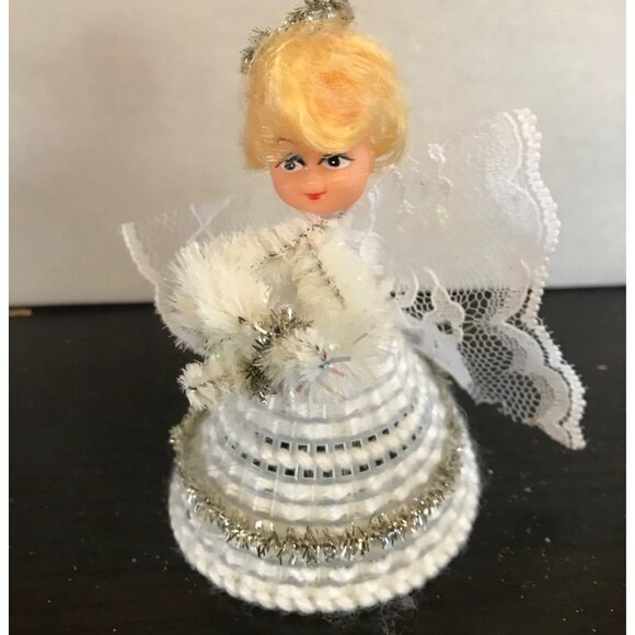 Handcrafted Angel Figurine Set of 3 With Ribbon & Lace Accents - Picture 6 of 14